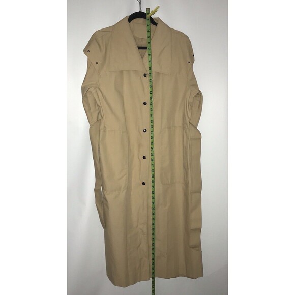 Samuel Martin Long Sleeve Button Up Rainwear Coat Tan Womens Size 12 Made In USA - Picture 9 of 11